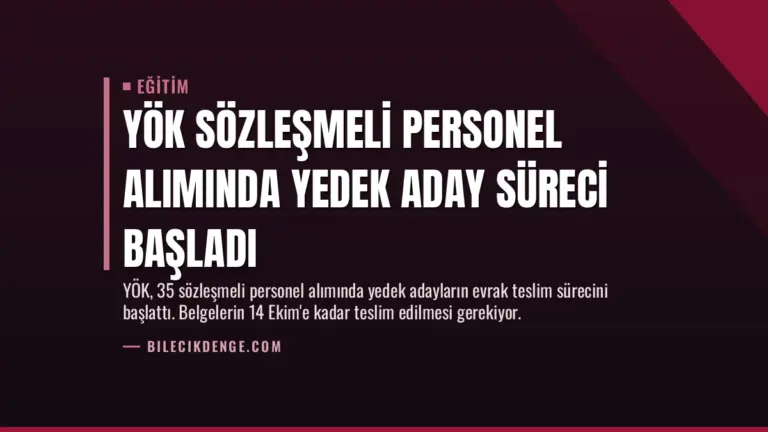 YÖK Sözleşmeli Personel Alımında Yedek Aday Süreci Başladı